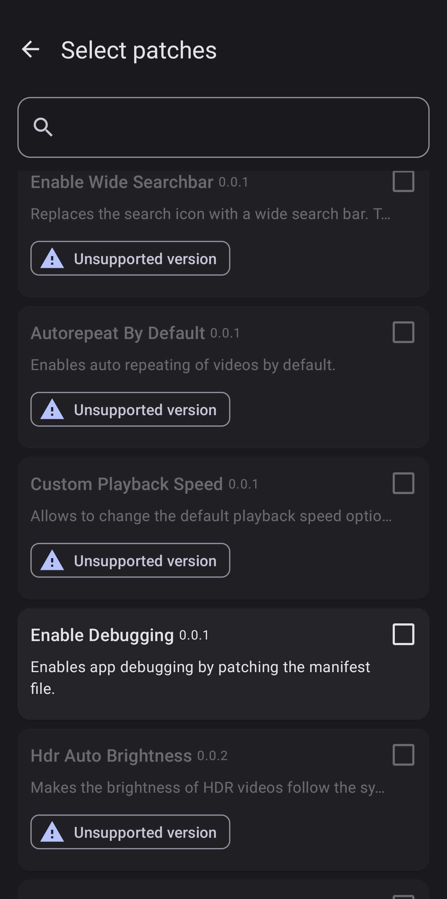 Screenshot of ReVanced Manager